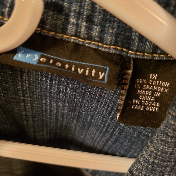 RELATIVITY Women's Jean Jacket Sz 1X - Picture 2 of 4